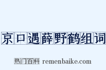 京口遇薛野鹤组词是什么意思的图片